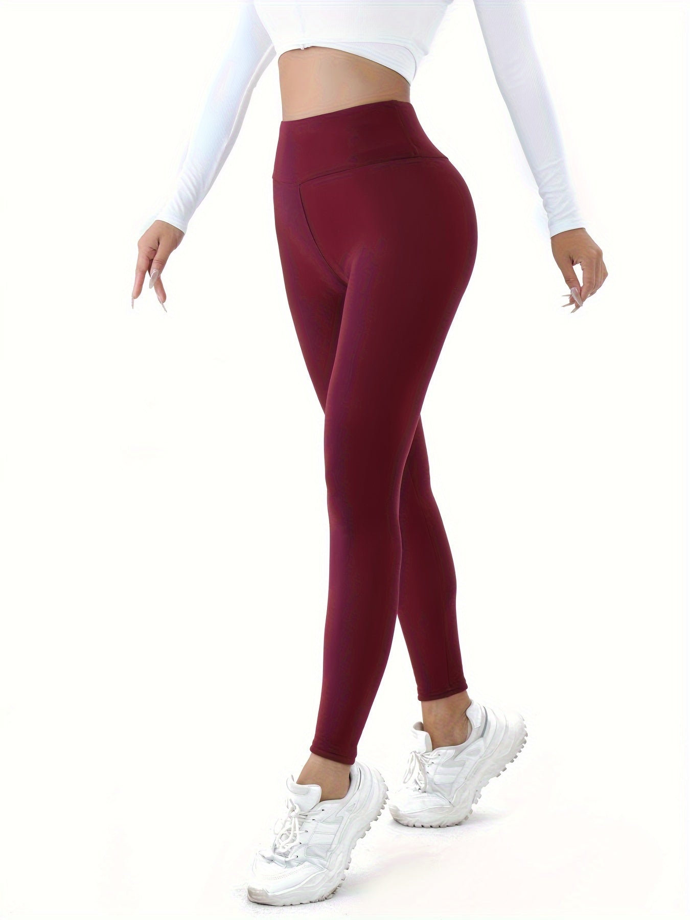 Plus Size Women High-Waisted Plush-Lined Warm Stretch Trousers Winter Outerwear
