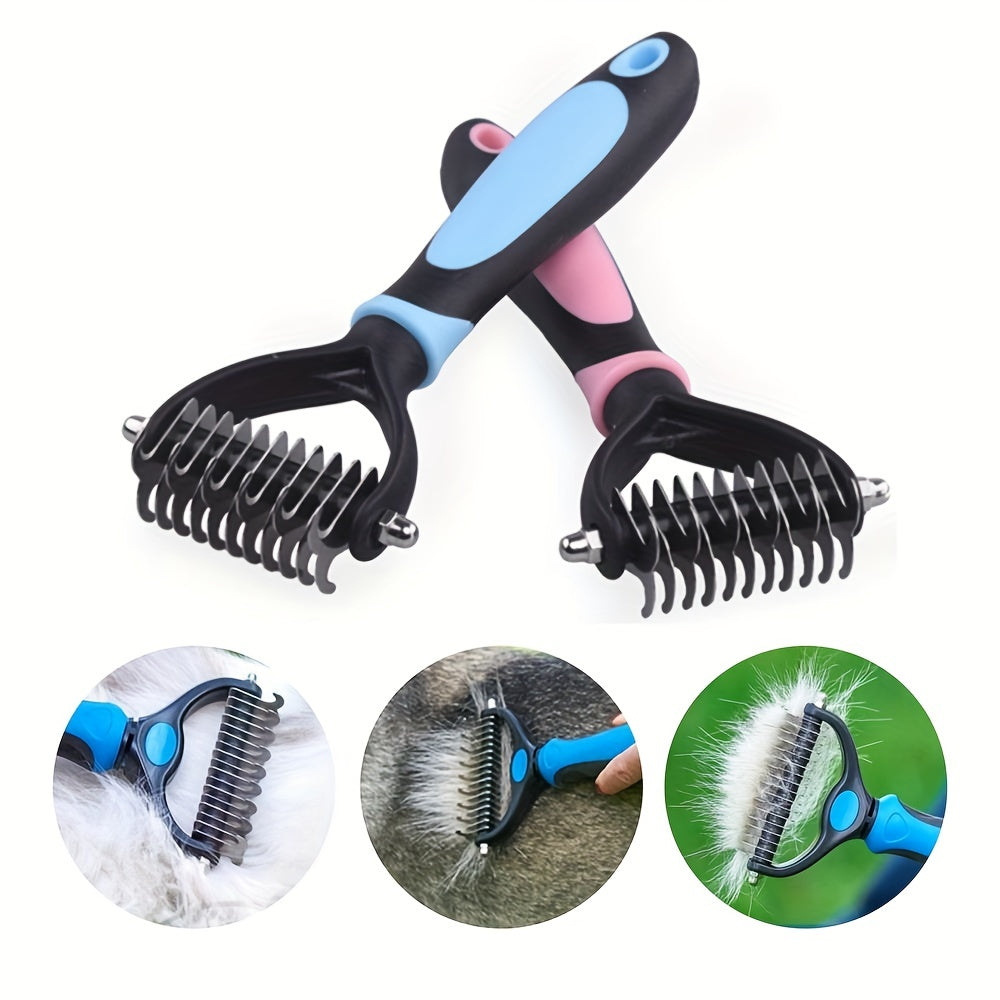 Double Sided Pet Fur Knot Cutter for Dog and Cat Grooming Shedding