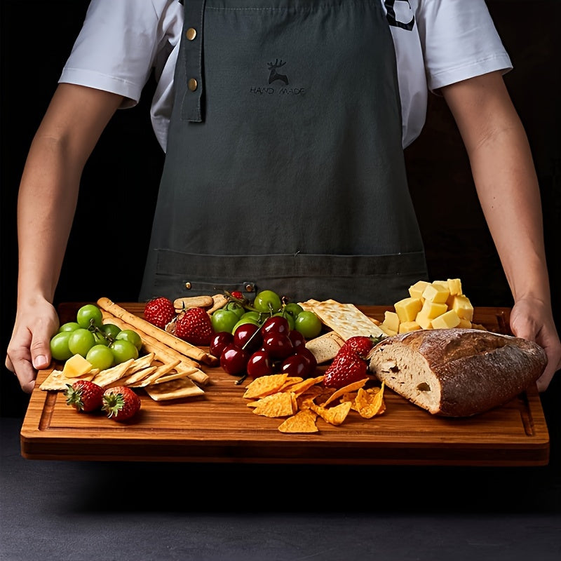 Wooden Cutting Board for Chopping Slicing and Serving Cheese Meat Fruits