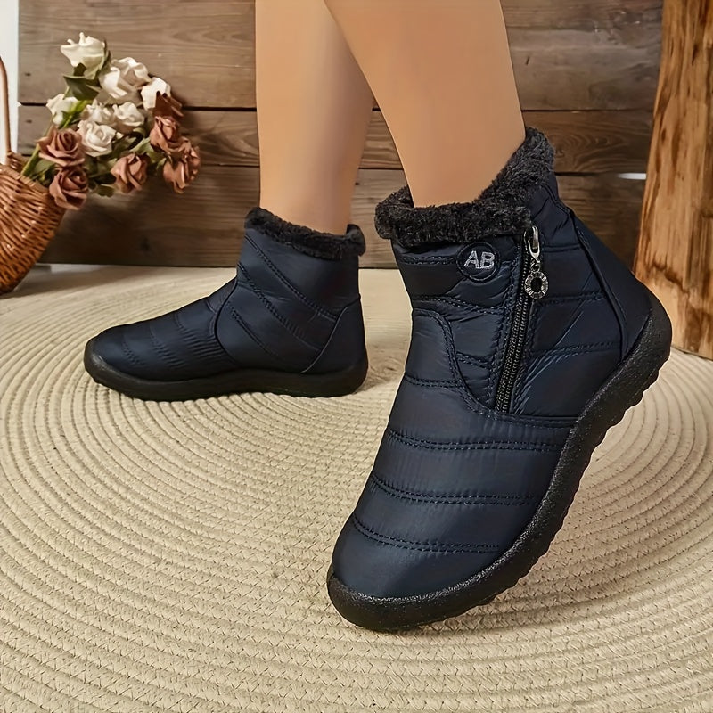 Women's Winter Slip-On Loafers with Plush Fleece Lining Non-Slip Short Boots