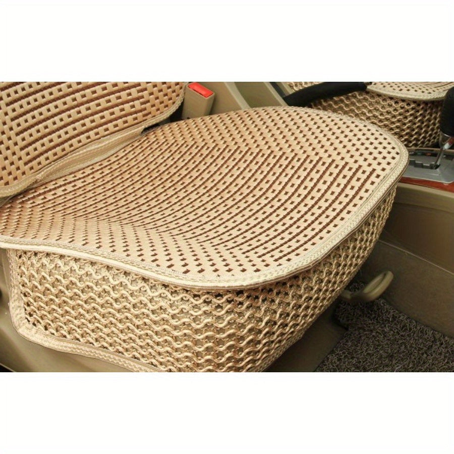 Universal avtomobil o'rindiq qoplamalari yozgi charm bilan bosh yostiq va bel yostiq bilan