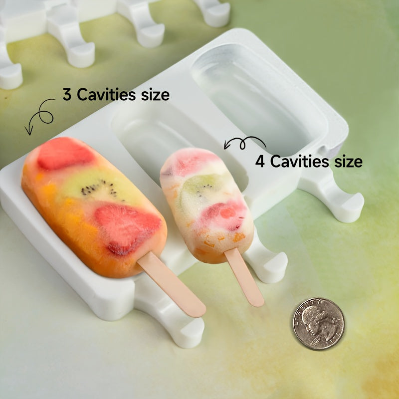 Silicone muzqaymoq shakli 3/4/8 bo'lakli qayta ishlatiladigan popsicle tayyorlagich uy uchun