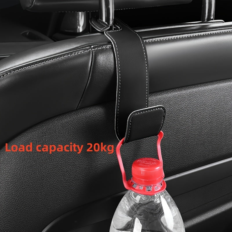 Car Universal PU Leather Car Seat Back Organizer Hanger for Keys Purses Coats