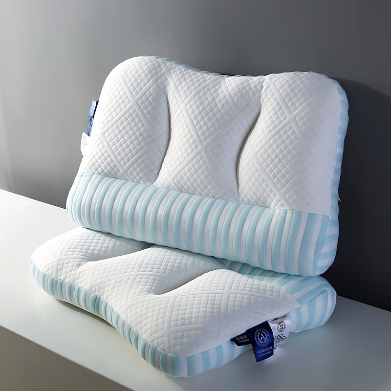 Ergonomic Knitted Deep Sleep Pillow for Neck Support with Massage Core Medium Soft Polyester for Adults 14+