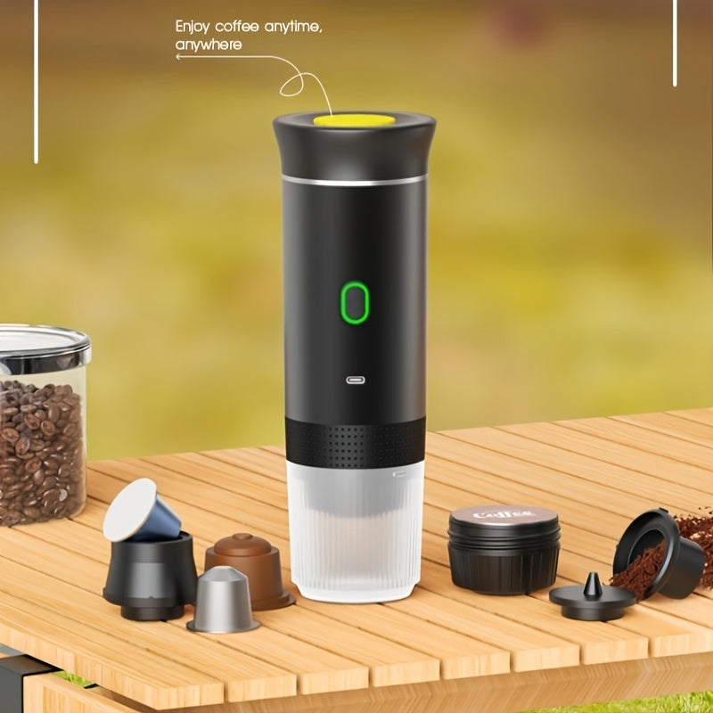 Portable Electric Espresso Maker with Heating Function USB Charging Pump Design for Outdoor Activities