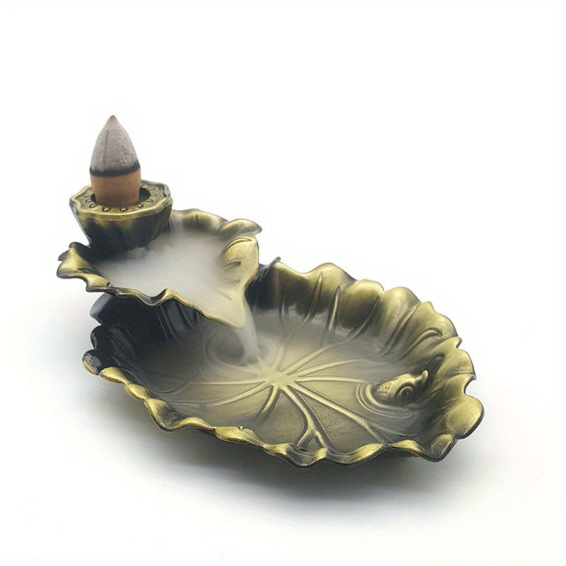 Lotus Backflow Incense Holder Metal Burner for Incense Sticks Home Office Decor