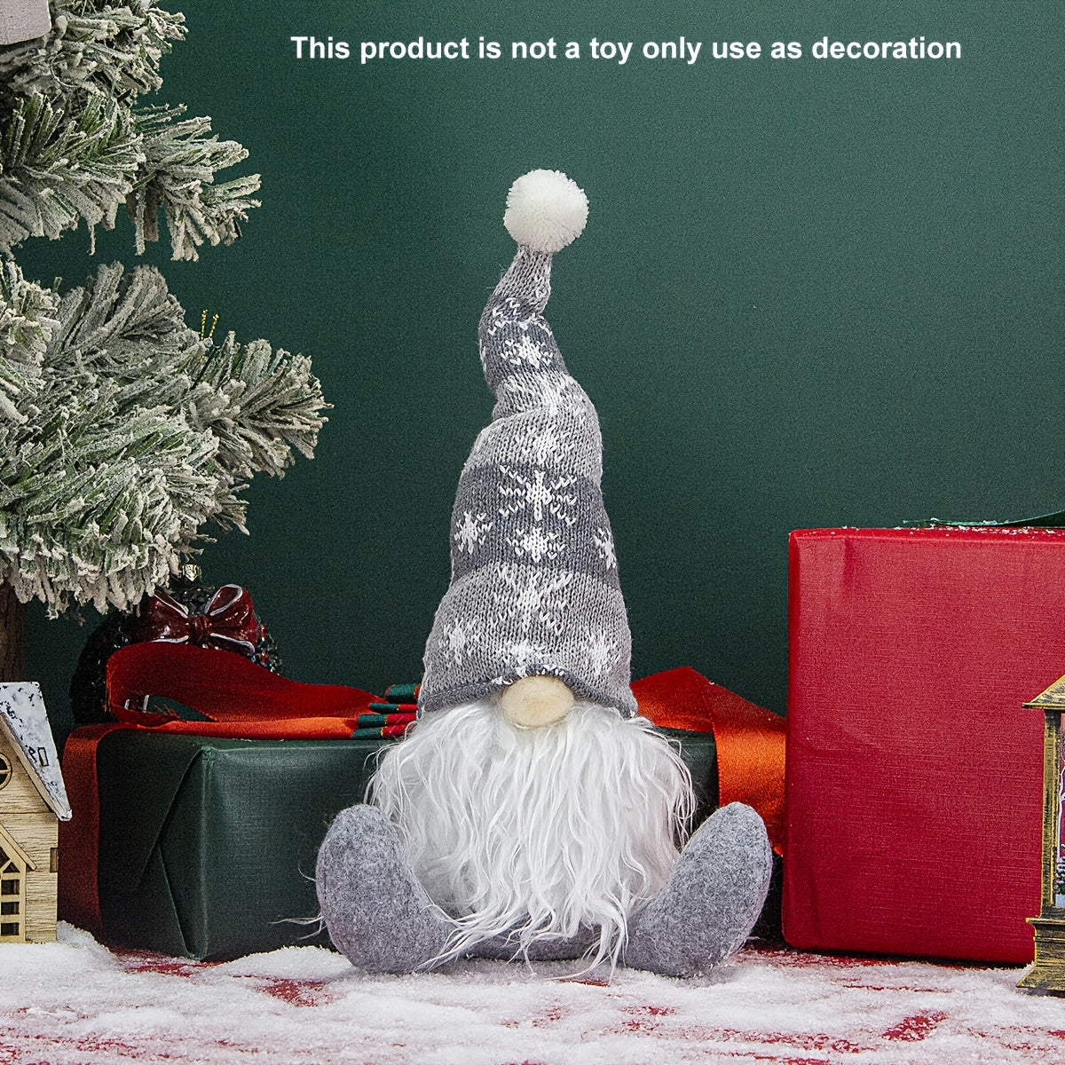 Christmas Scene Decoration with Old Man Snowflake Hat and Props