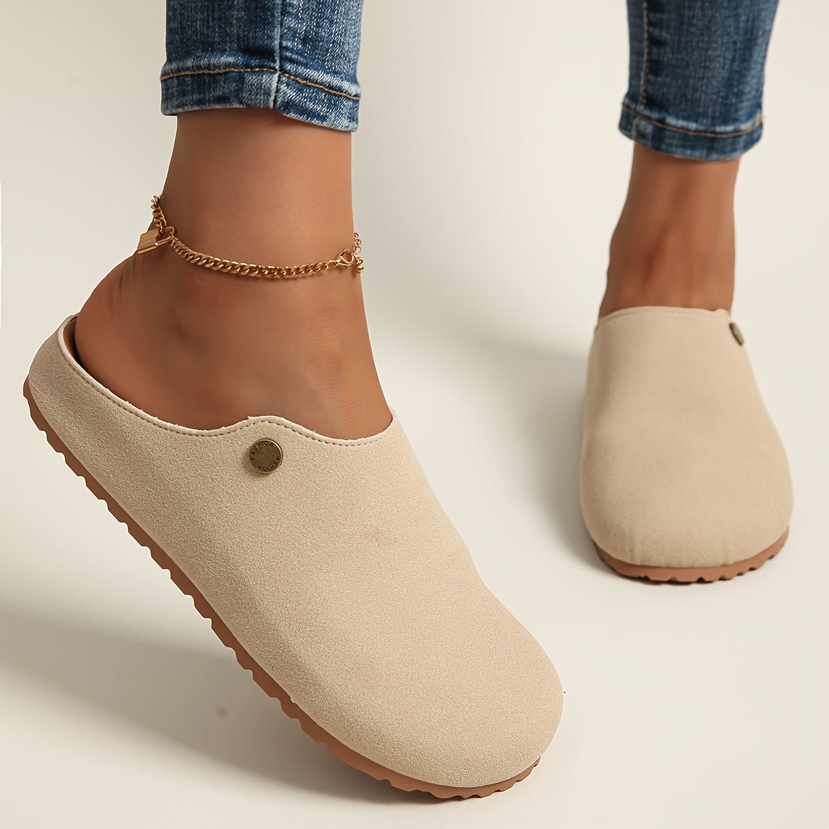 Women's Slip-On Ankle Slippers with Thick Soles for Spring Summer