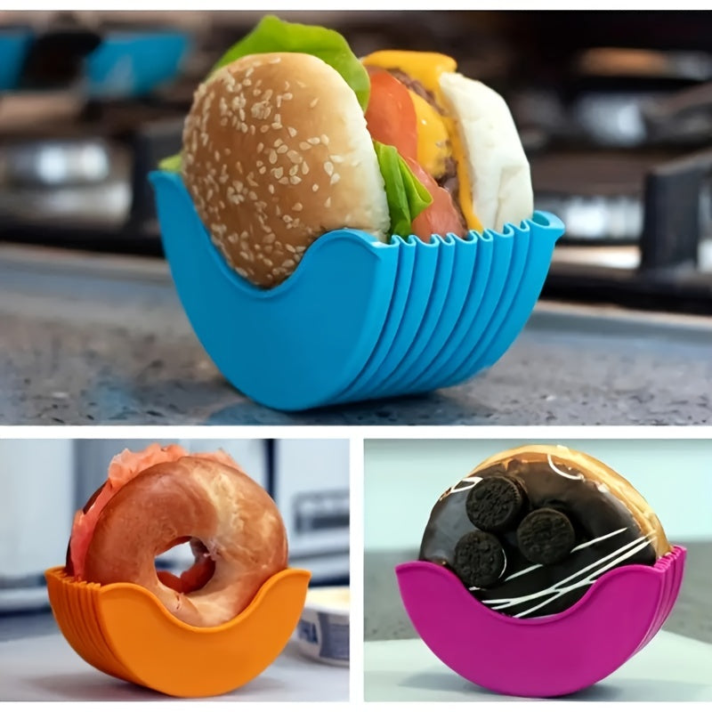 Expandable Silicone Burger Rack Set for Storing and Organizing Kitchen Tools