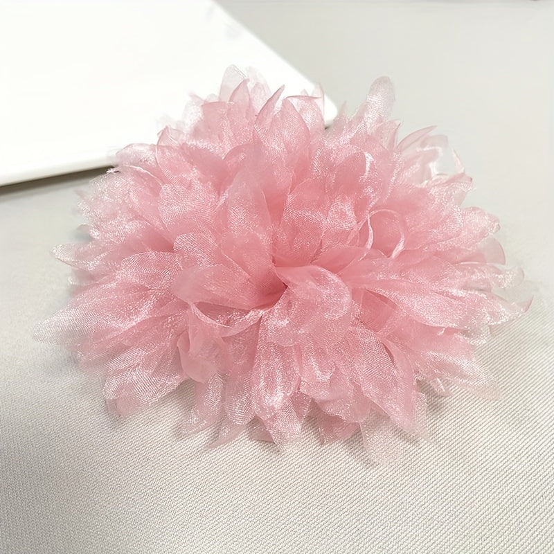 Одна большая ручная брошь-булавка для женщин, элегантная тканевая лацканная булавка с цветочным дизайном, стильный аксессуар для жакетов и платьев - включает 1 штуку