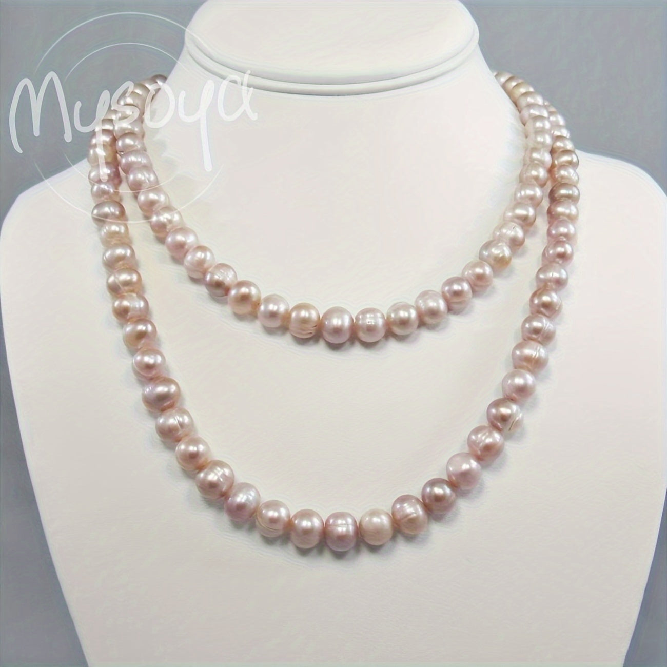 Pink Freshwater Pearl Necklace Set for Women Handmade Gift Box Included