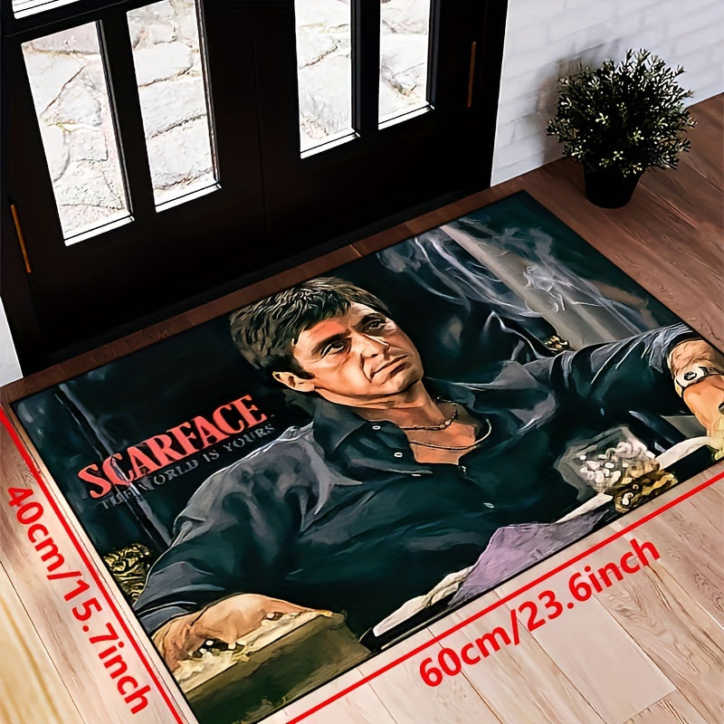 Нескользящий водонепроницаемый коврик для входа, гостиной, спальни, на улице, в саду, синий, 70x50 дюймов