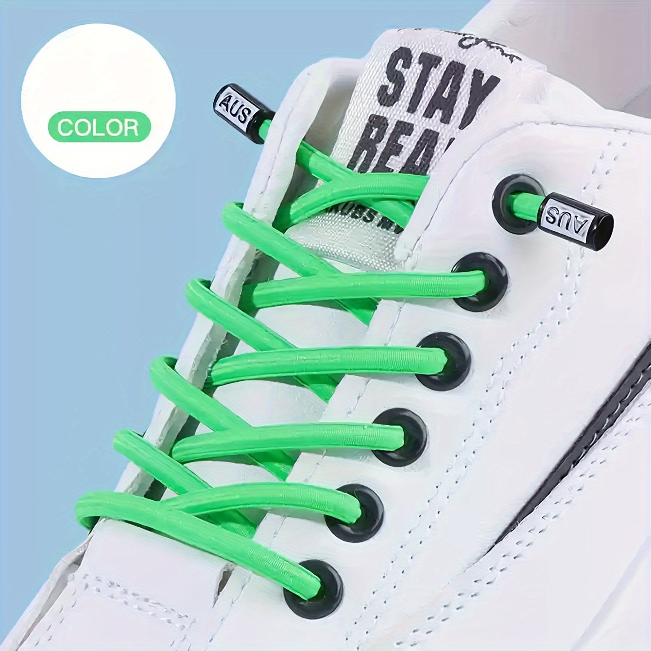 Unisex Elastic No-Tie Shoelaces with Safety Buckle Multicolor Durable Knit