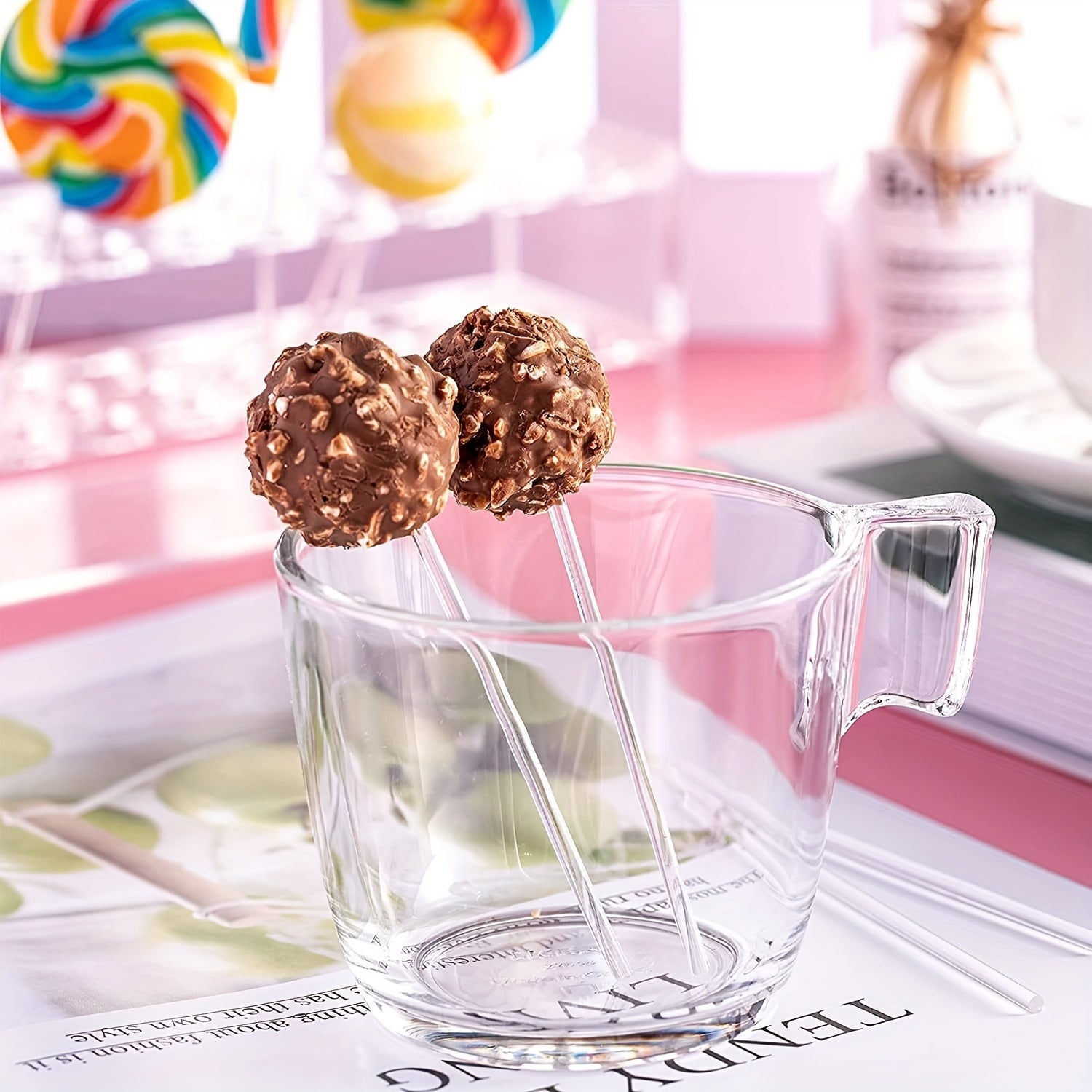 Acrylic Lollipop Sticks Set of 50 for Cake Pops Candy and Desserts