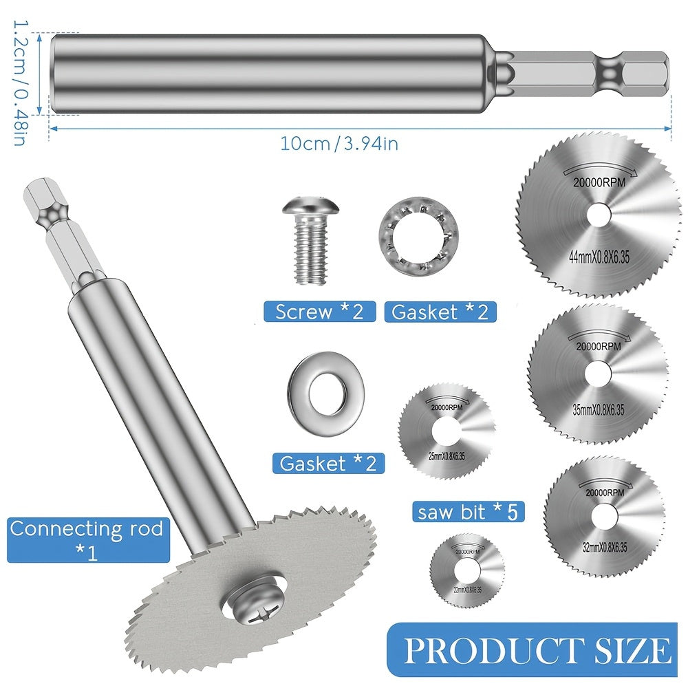 Steel Cutting Wheel for Rotary Saw 1/4 Inch Hex Shank Thin Disc with 8 Heads