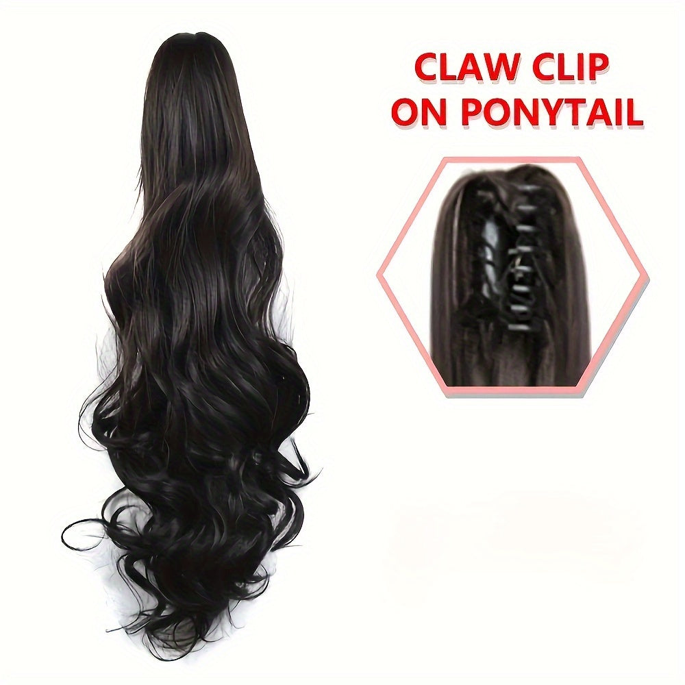 Synthetic Ponytail Extension with Long Curly Waves Claw Clip for Women