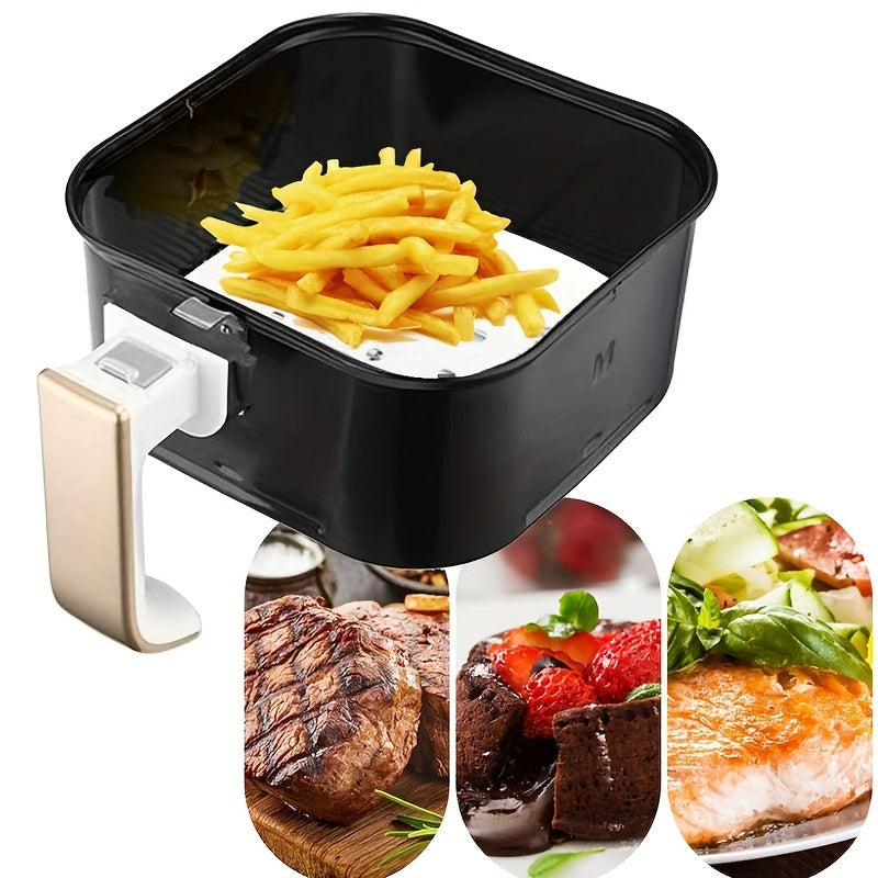 100-Piece Square Air Fryer Disposable Paper Liners Oil-Proof Water-Proof Baking Roasting Microwave