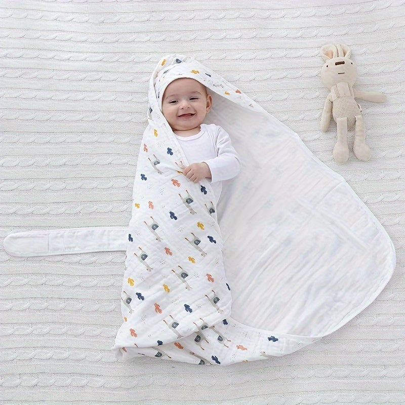 Baby Hooded Towel for Newborns Soft Absorbent 6-Layer Luxury Bath Wrap