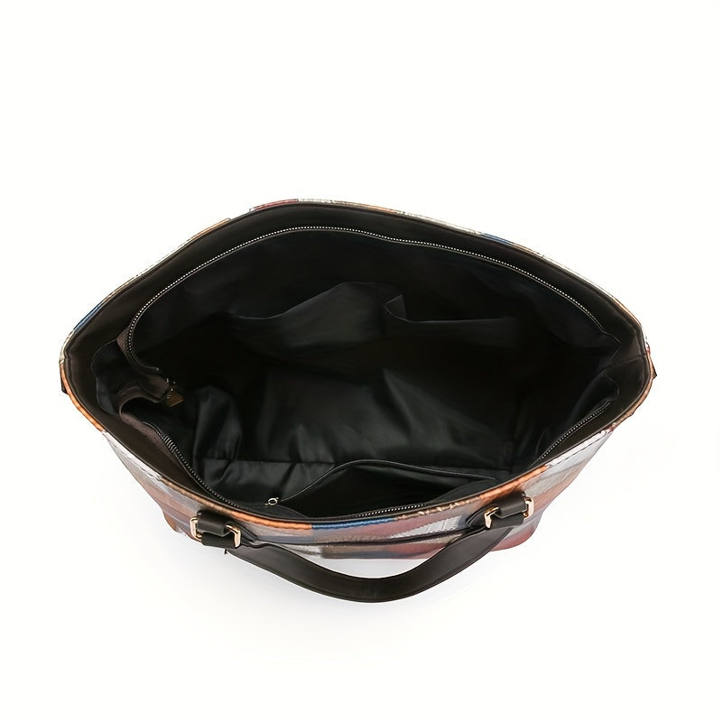 Fashionable Patchwork Crossbody Handbag for Office and Casual Use