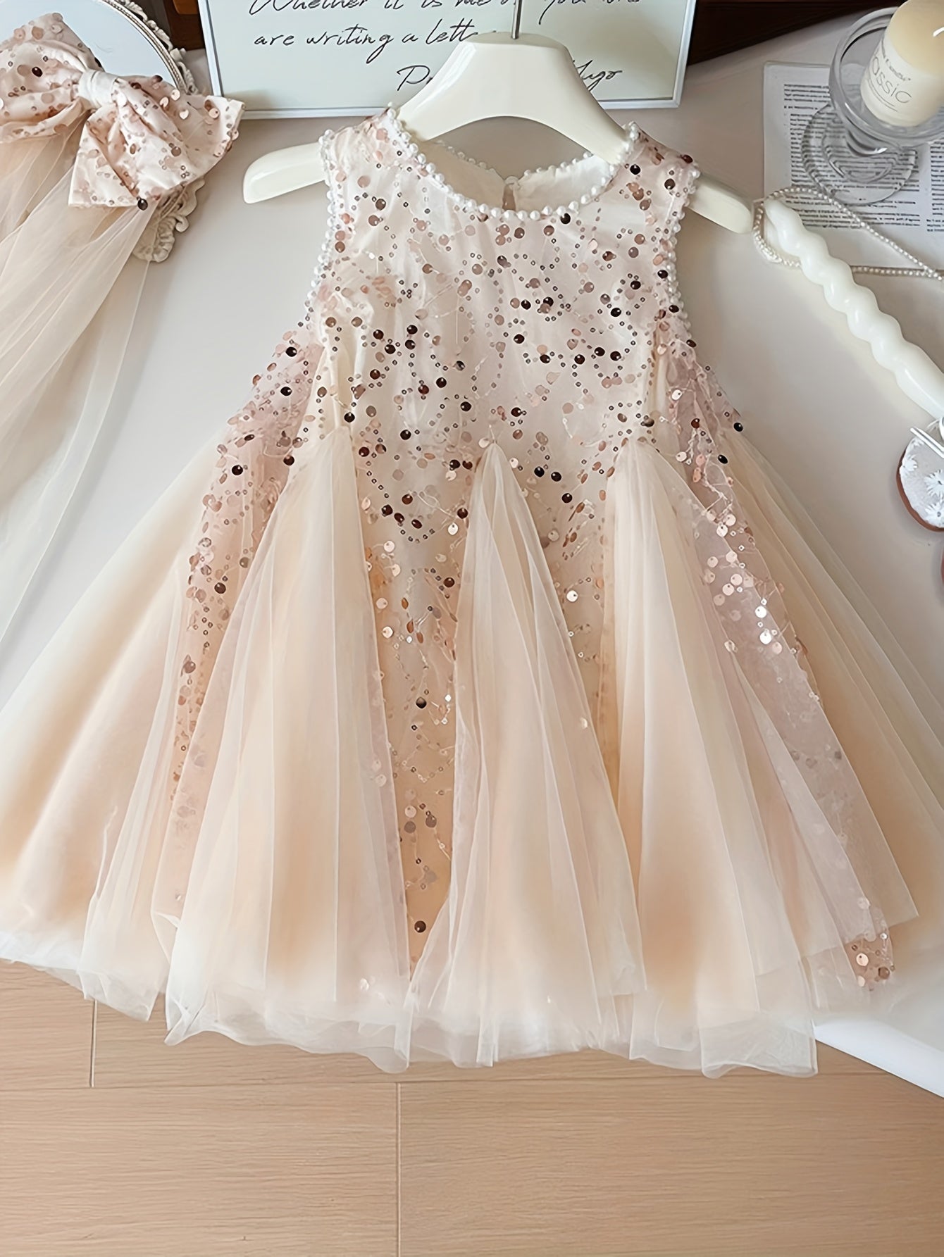 Qidan Qattiq Tanlangan Qizlar Kiyimlari - Yangi Yoz Bolalar Tarmoq Yupkasi, Qoltiqsiz Kiyim Princess Kiyimi bilan Kamon