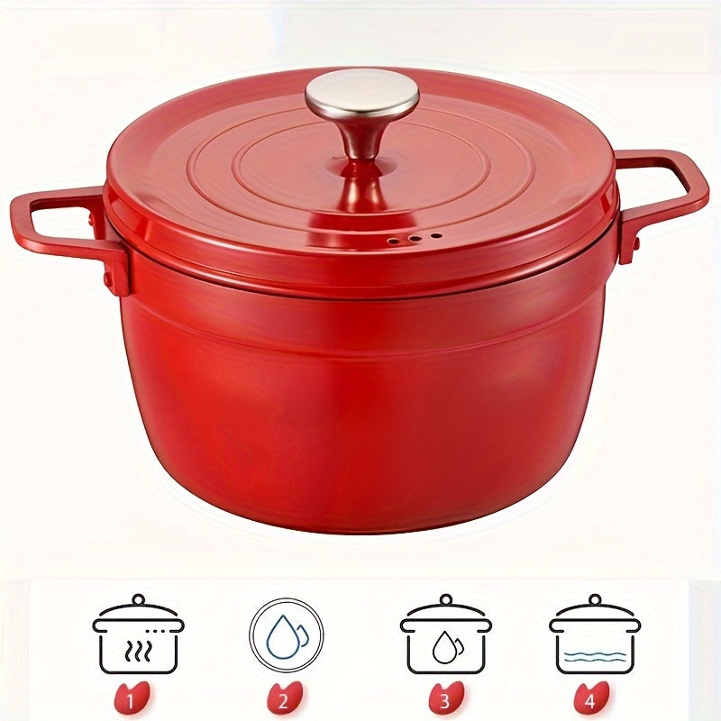 Cast Iron Dutch Oven Stockpot with Lid Non-Stick Heat-Resistant for Induction Cooking