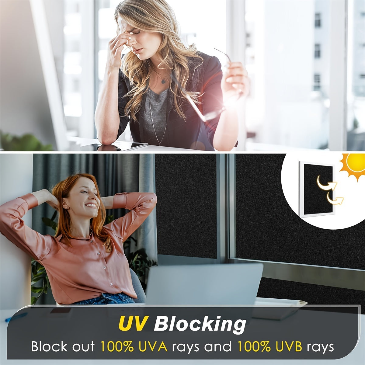 Electrostatic Glueless Glass Window Film Black Frosted Privacy Decor Water Resistant