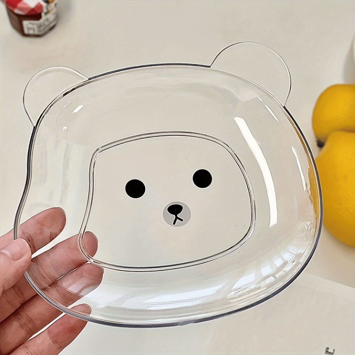 Pet Bear Cartoon Dog Food Plate for Snacks and Meals Durable Kitchen Essential