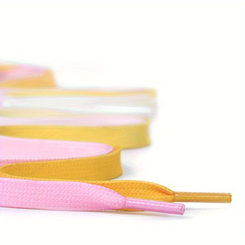 Vibrant Gradient Color Shoelaces Polyester Multicolor for Sneakers Casual Shoes