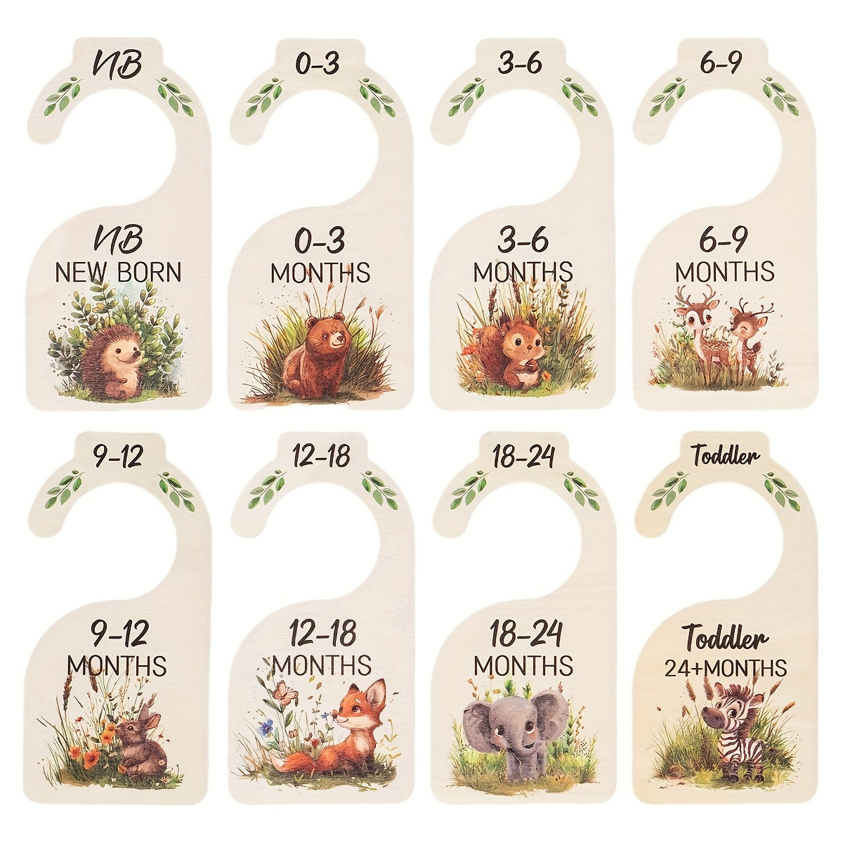 8 ta yog'och kiyim saqlash shkafi bo'linmalari to'plami, xonani bezatish uchun yoqimli ikki tomonlama saqlash, yog'och kiyim osgichlari kiritilgan