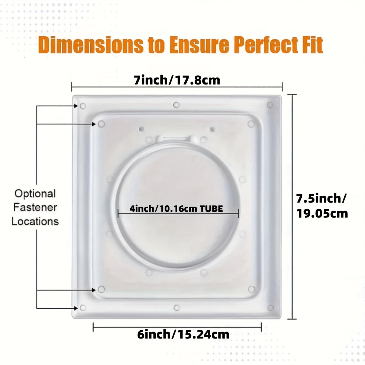 10.16 cm Plastic Louvered Vent Cover for Dryer Ventilation with Screws