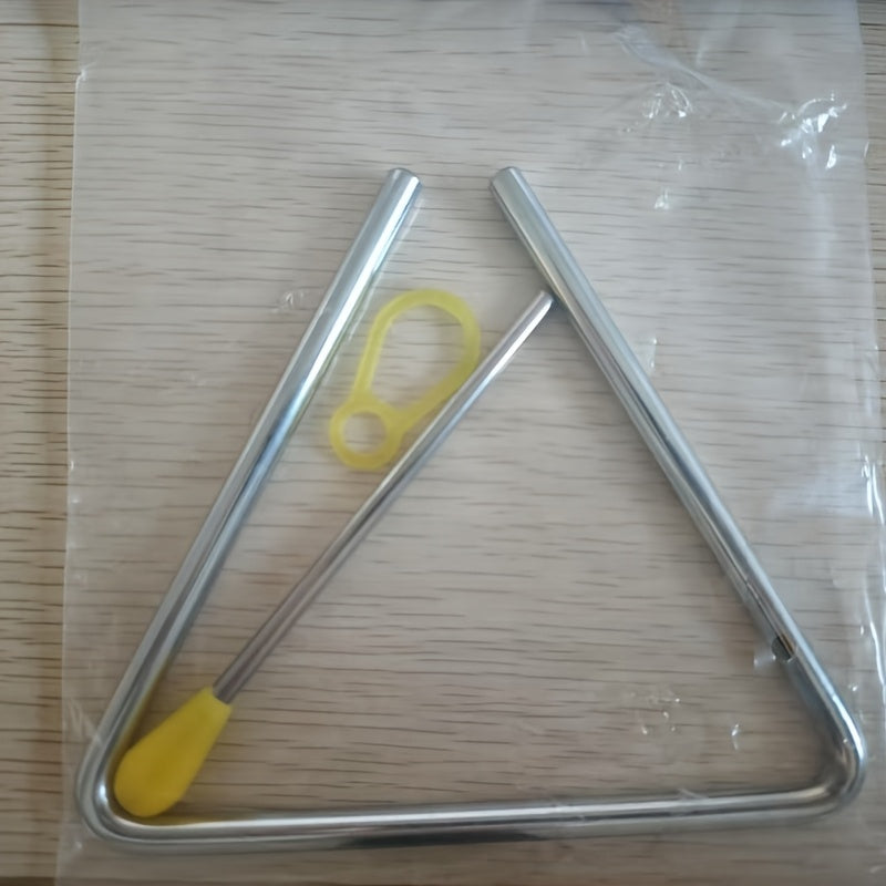 6/8 Inch White Iron Musical Triangle Instrument with Striker for Music Lovers