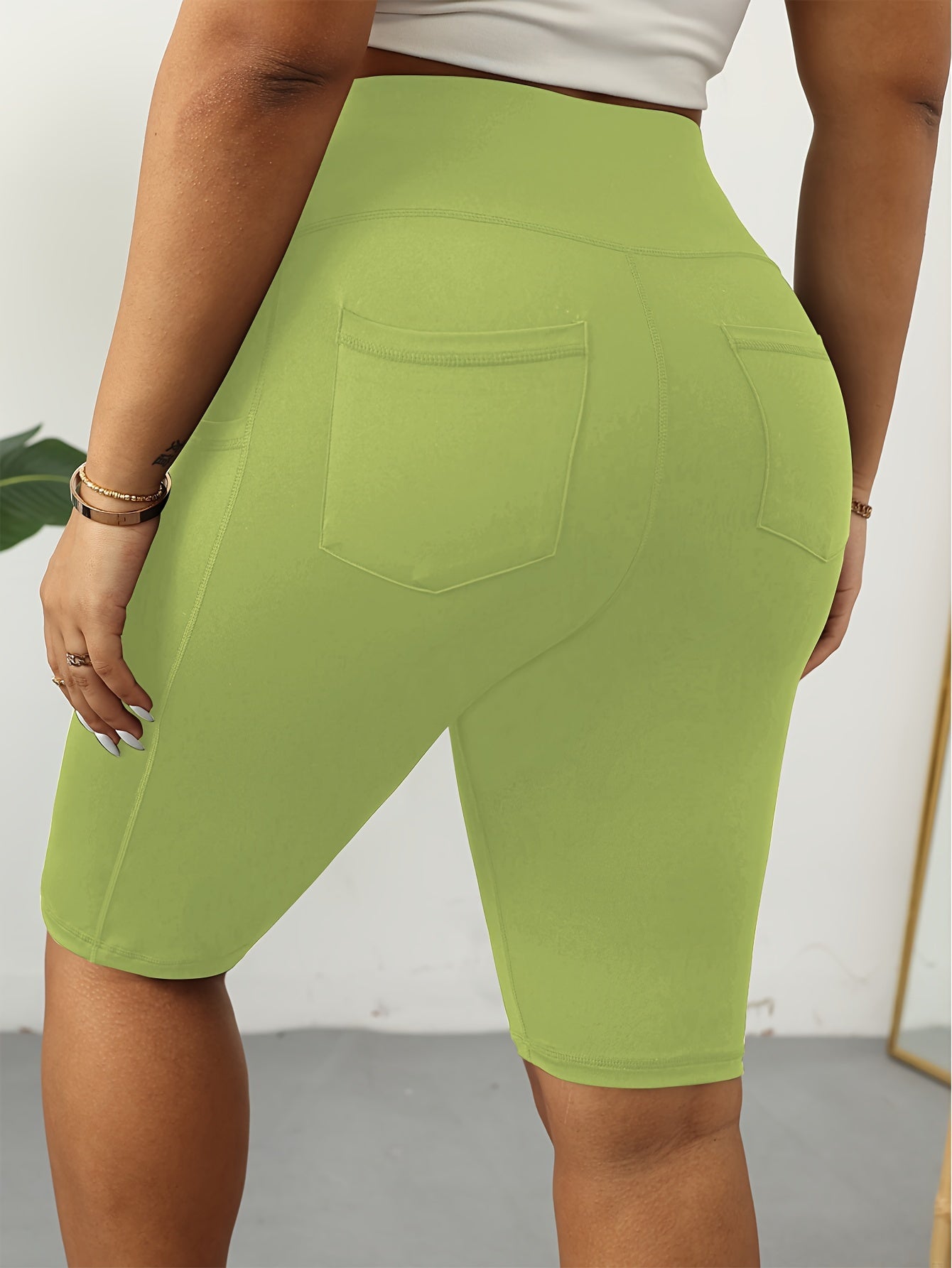 Women's Oversized Bicycle Shorts with Pockets, High Waist, Hip Lifting, 3 Pack