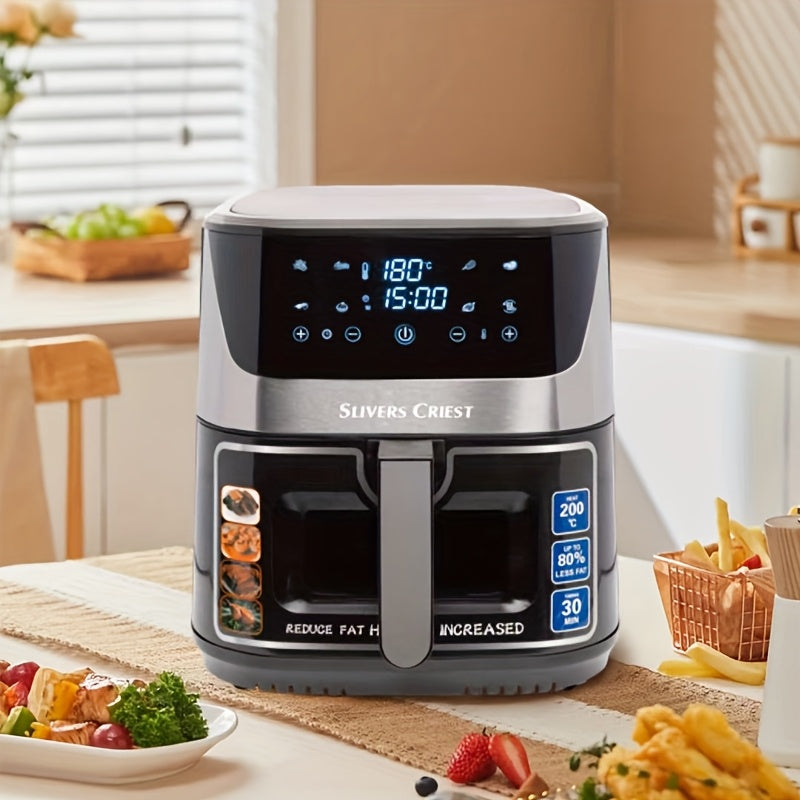 12L Touch Air Fryer raqamli boshqaruvli oldindan sozlamalar bilan, Fransuz kartoshkasi, tovuq, go‘sht, baliq uchun