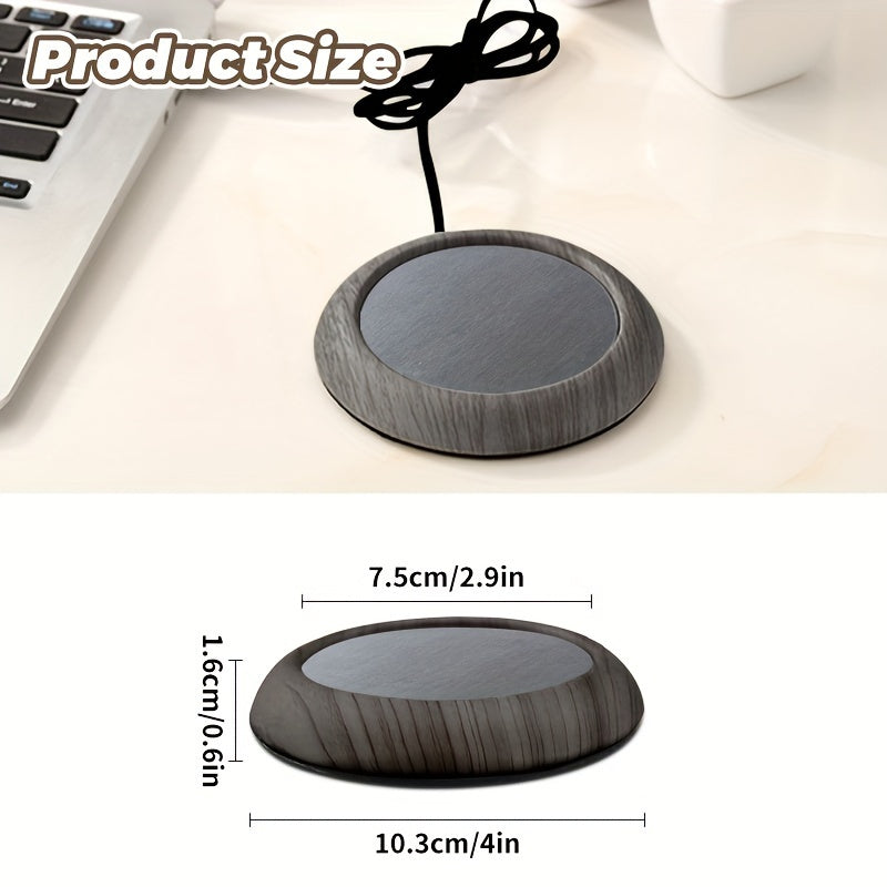 Portable USB Heated Coffee Mug Warmer Pad with Thermostat and Durable Material