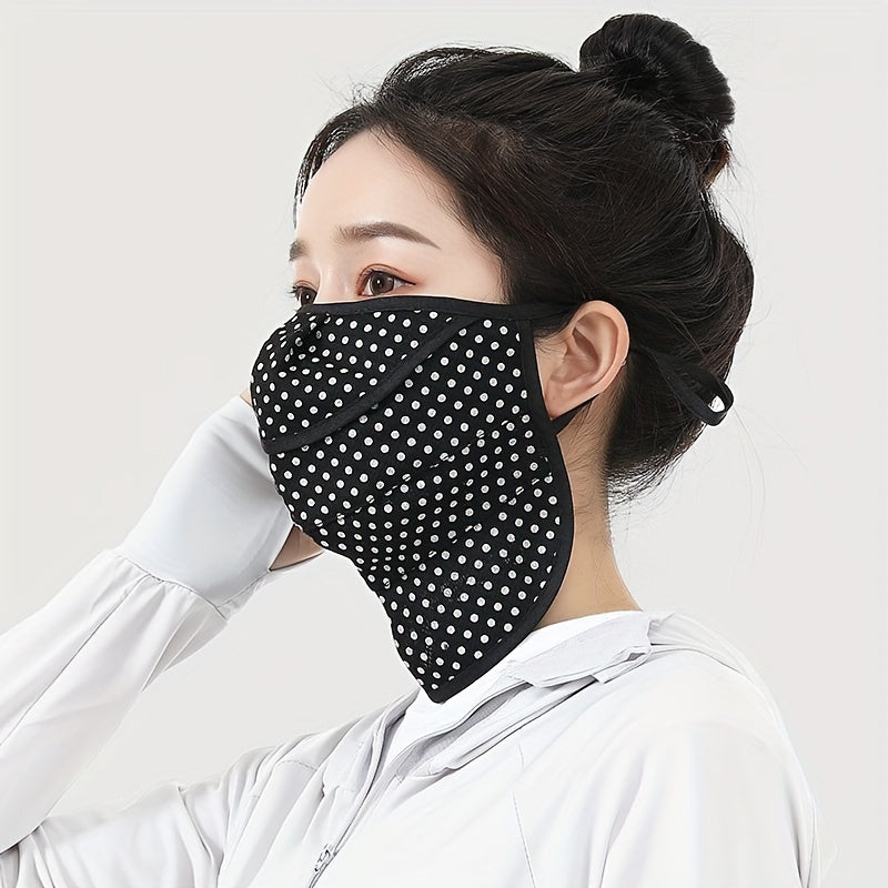 Women's Breathable Sports Mask with Polka Dot Print UV Protection for Spring and Summer
