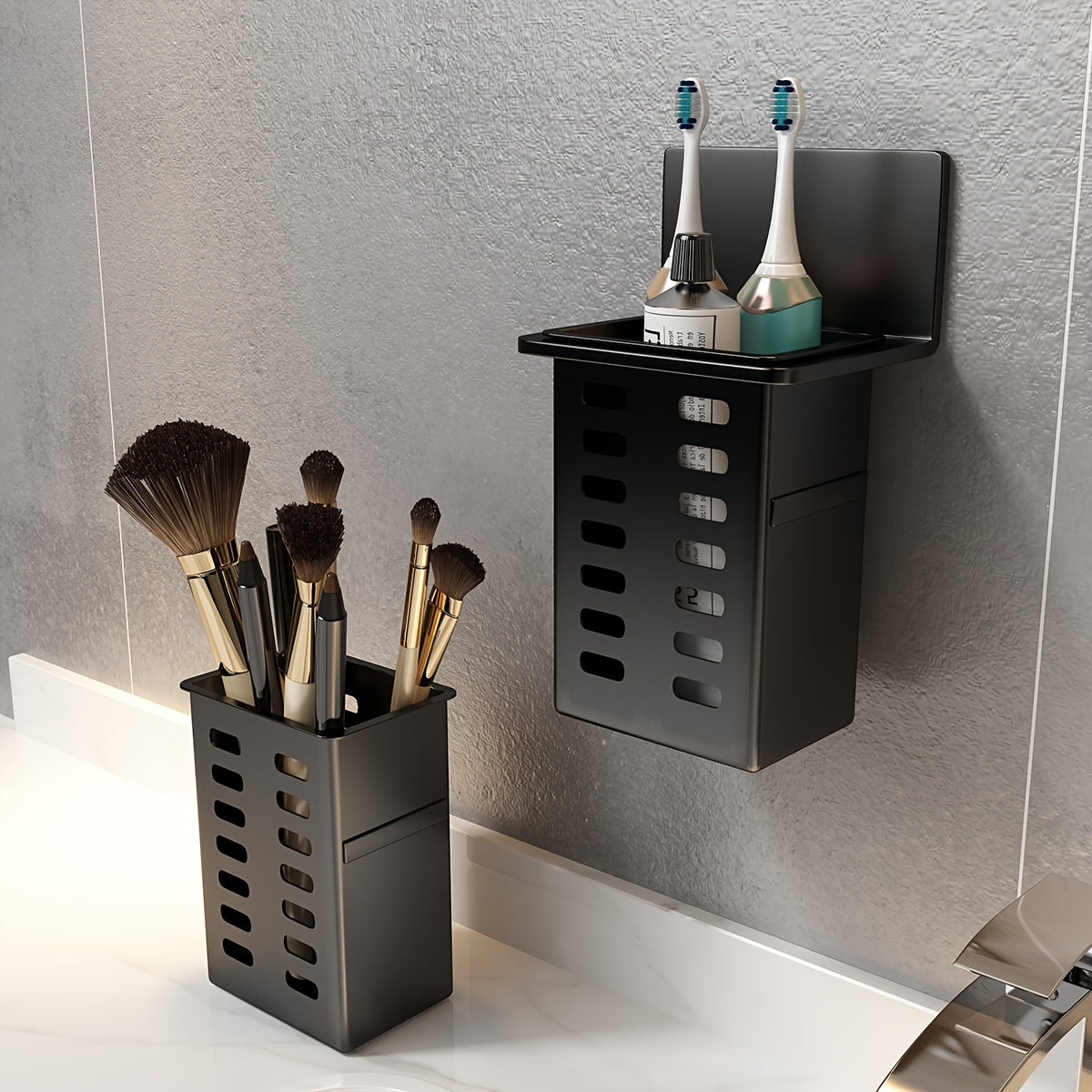 Wall-Mounted Bathroom Storage Box for Makeup and Personal Items