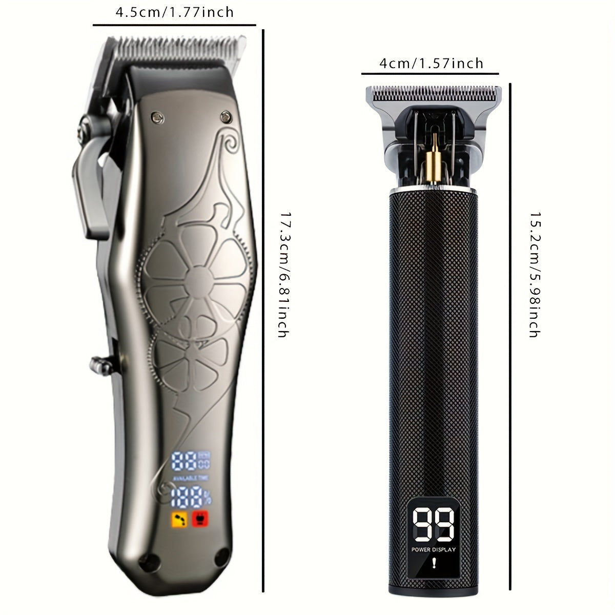 Cortapelos inalámbricos con pantalla LCD, máquina de corte recargable para hombres y barberos