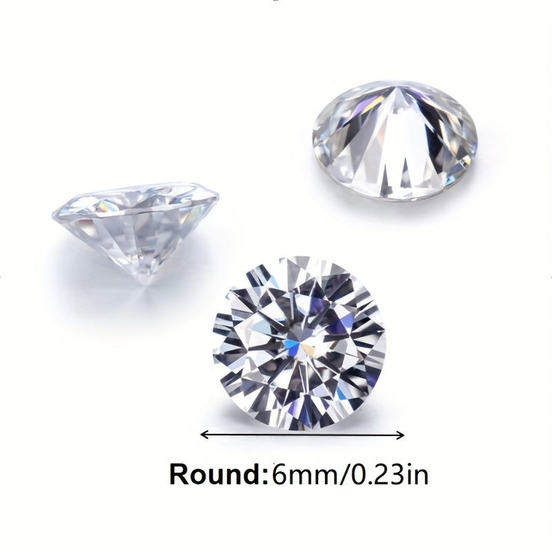 Moissanite Loose Ring 3mm to 6.5mm Round Brilliant Cut GRA Certified