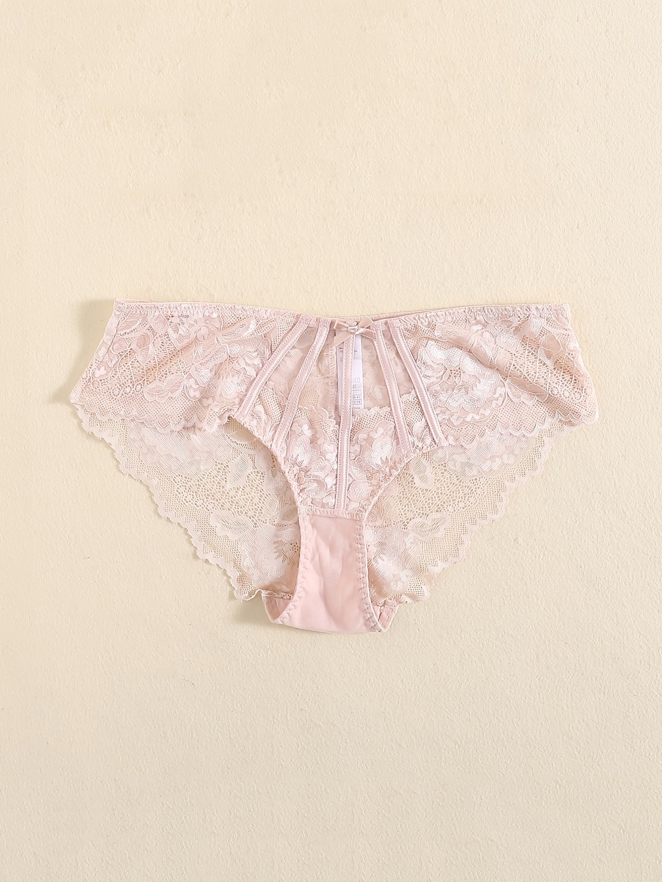 Women's Floral Lace Unlined Bra and Bow Panties Set