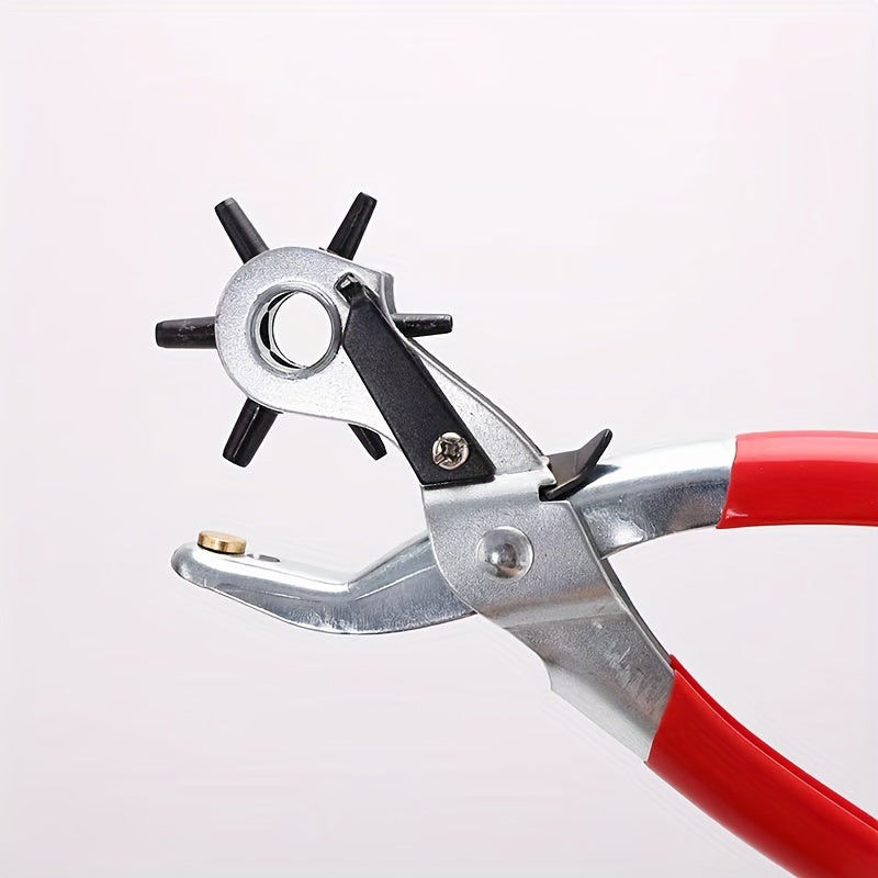 Faux Leather Hole Punch Tool for Belts Watch Bands Handbags Multi-Size Alloy