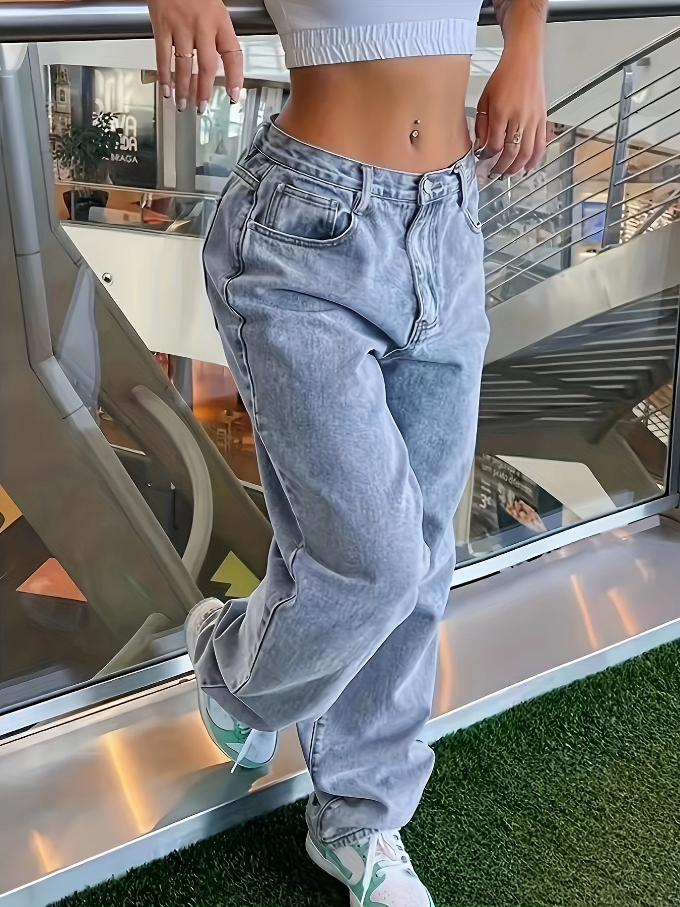 Plus Size Women's Light Wash Denim Boyfriend Jeans Casual Stretch Cotton