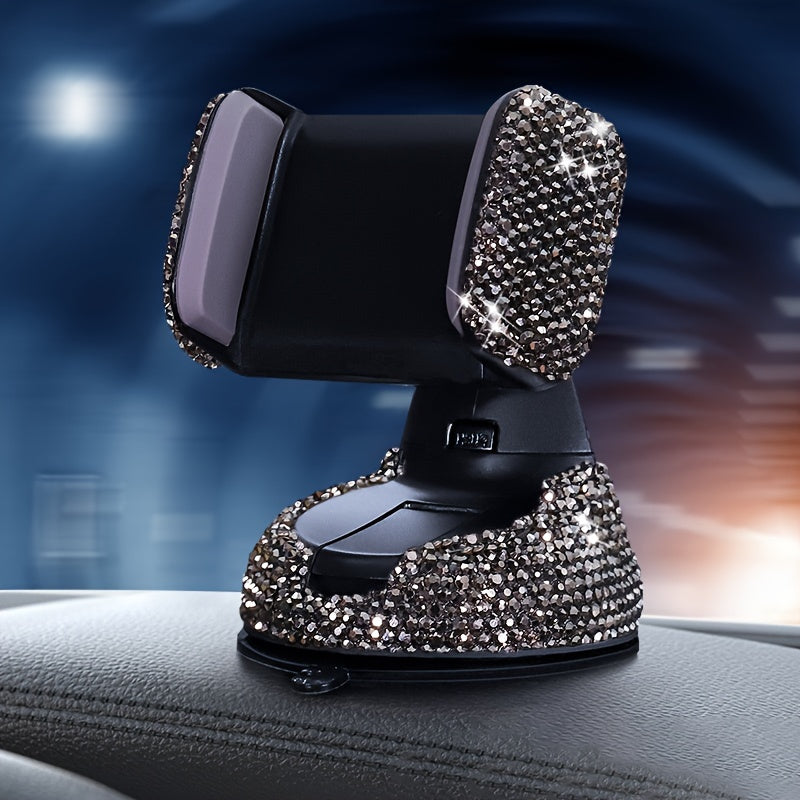 Sparkling Rhinestone Car Phone Holder - Dashboard & Air Vent Mount | Glitter Design