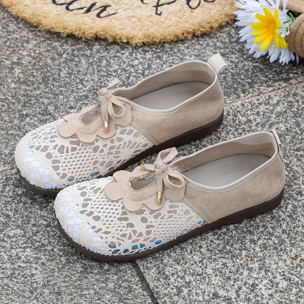 Zapatos de verano transpirables de malla para mujer, calzado casual sin cordones, color negro