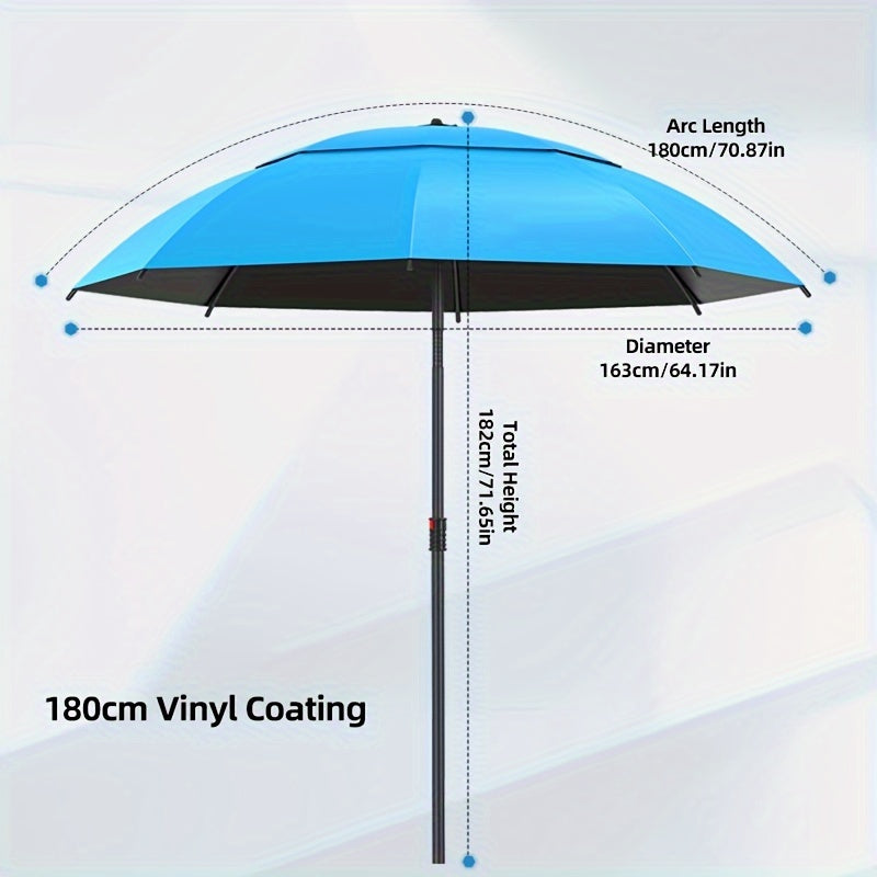 Fishing Umbrella Portable Durable with Fixed Ground Plug for Multiple Terrains Blue