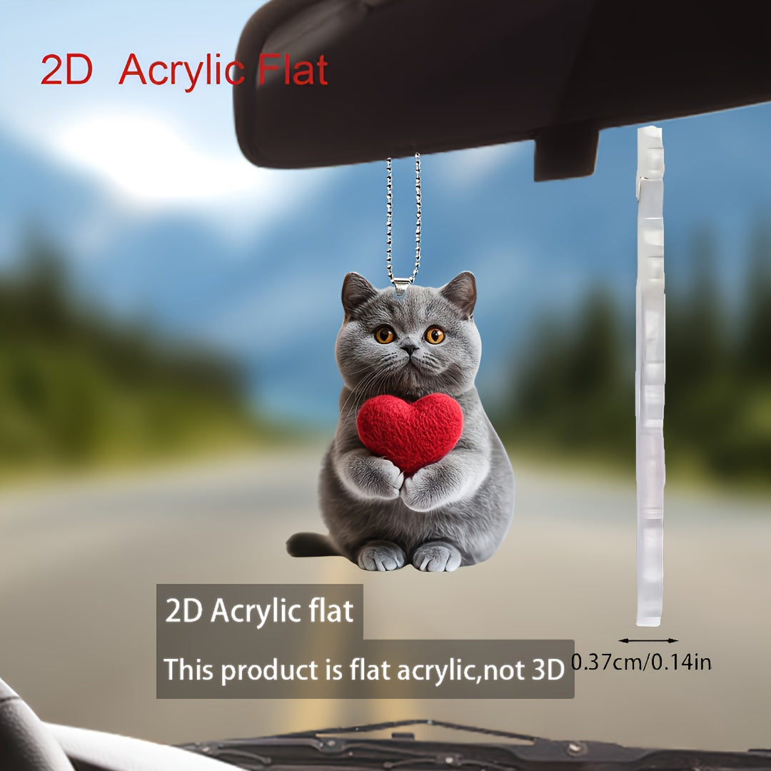 Милый 2D акриловый британский короткошерстный котенок брелок для автомобиля и интерьера