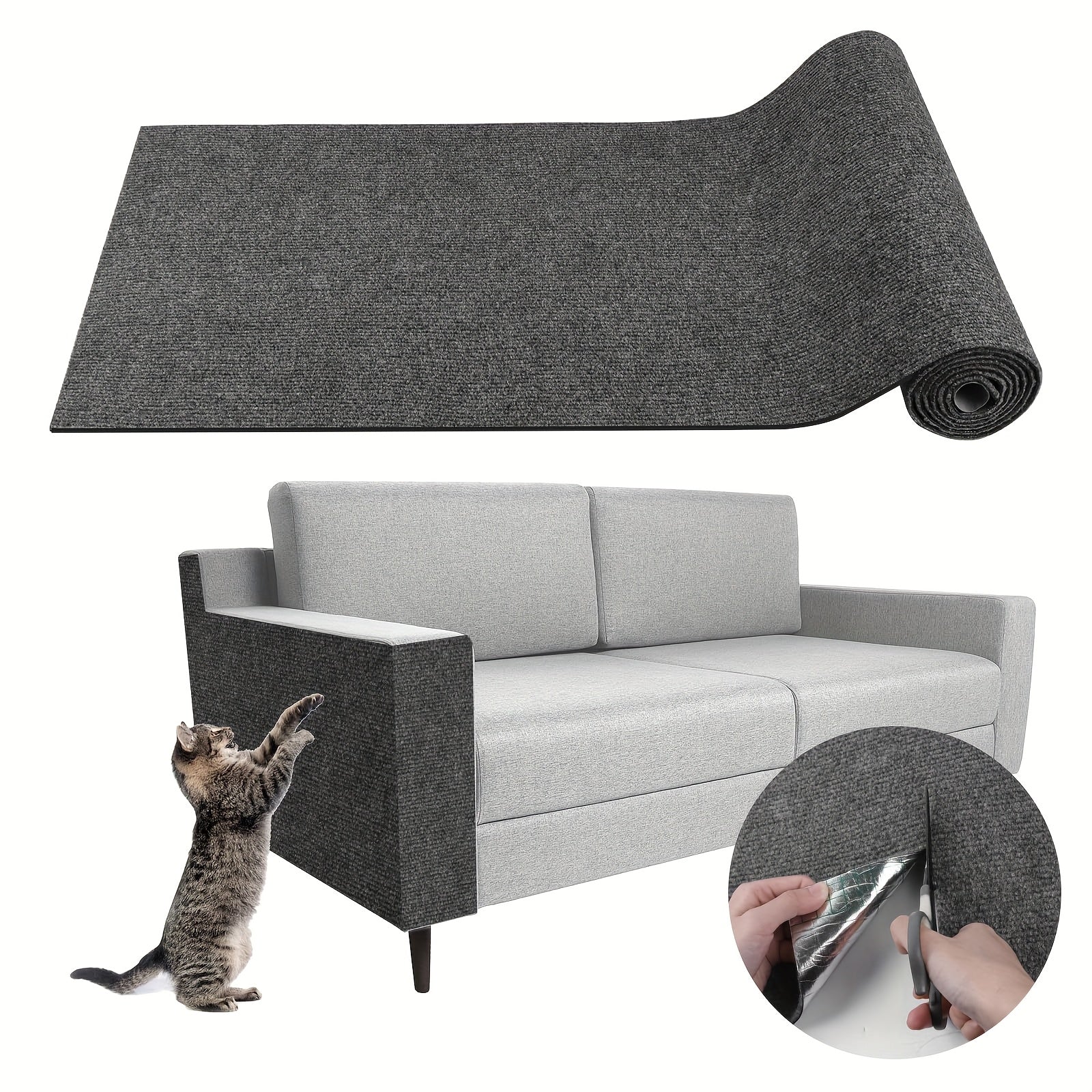 Self-Adhesive Cat Climbing and Scratching Mat with Scratching Board and Tree Stand