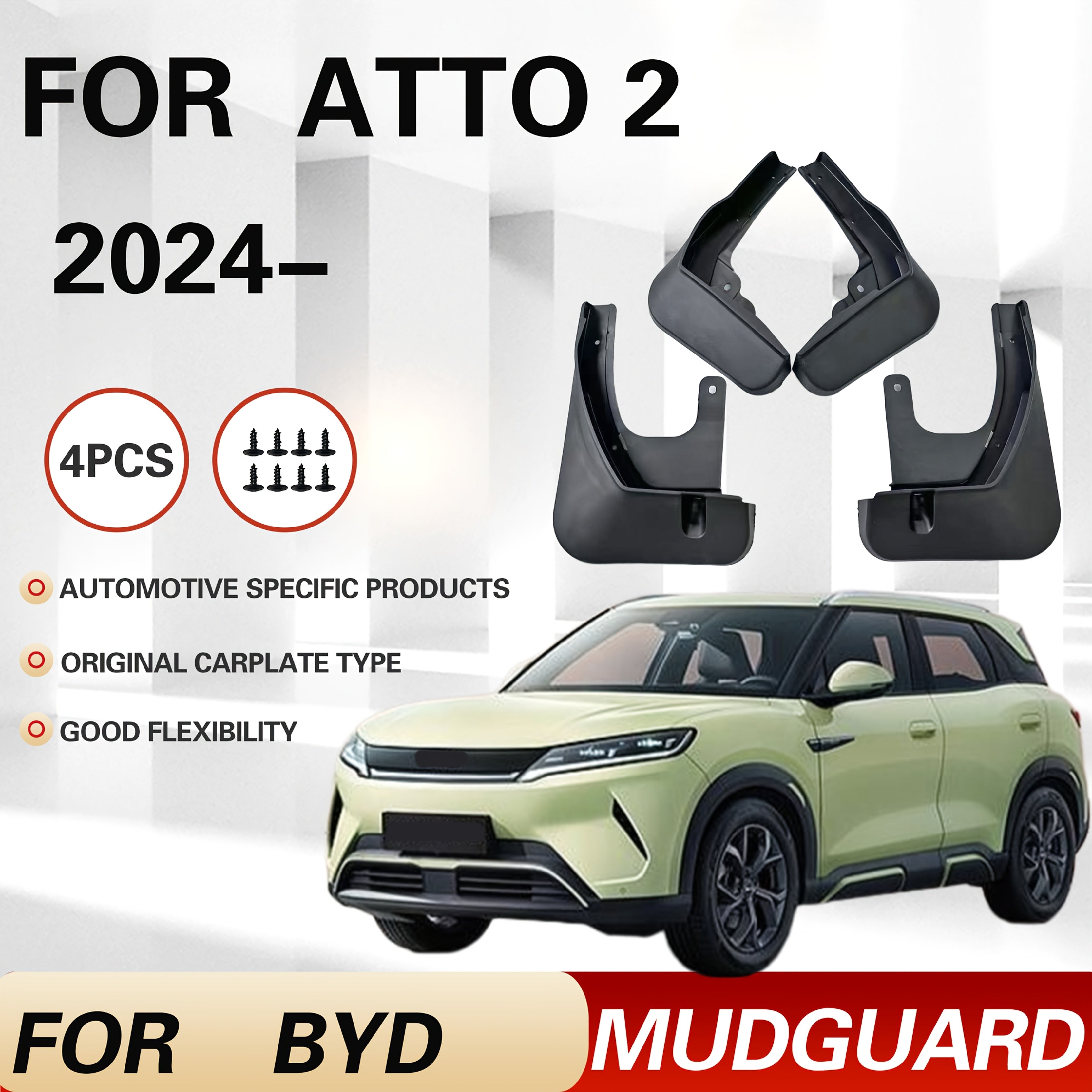 4PCS Black Plastic Fender Flares with Turn Signal Lights for Car Rear Bumper