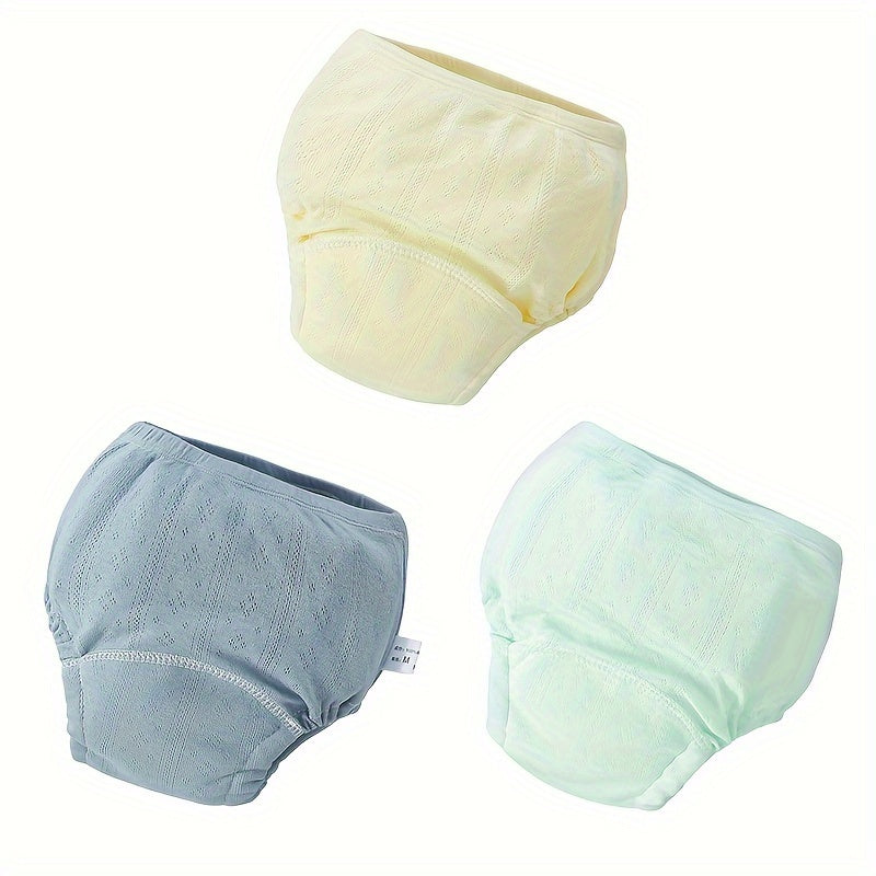 Set of 3 Toddler Potty Training Pants Breathable Cotton Gauze Washable Diaper Pants