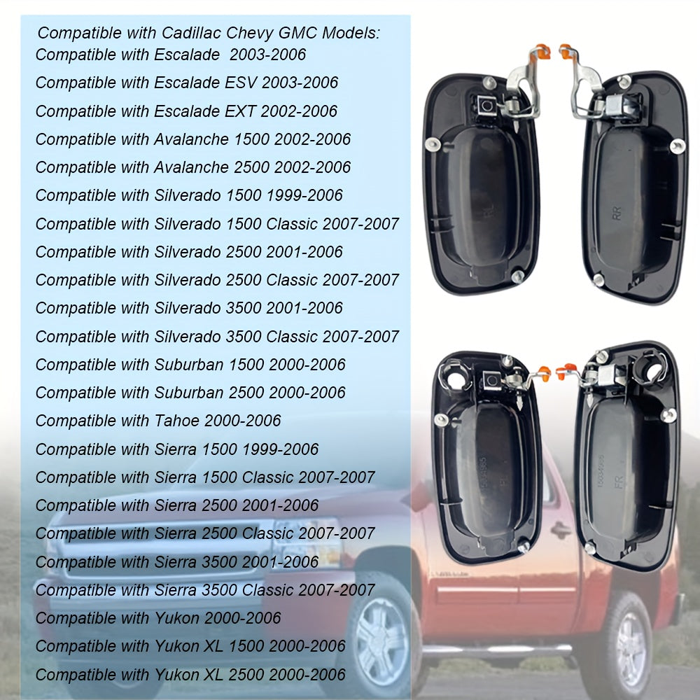 Набор из 4 внешних ручек для двери для Silverado, Avalanche, Sierra 1999-2006
