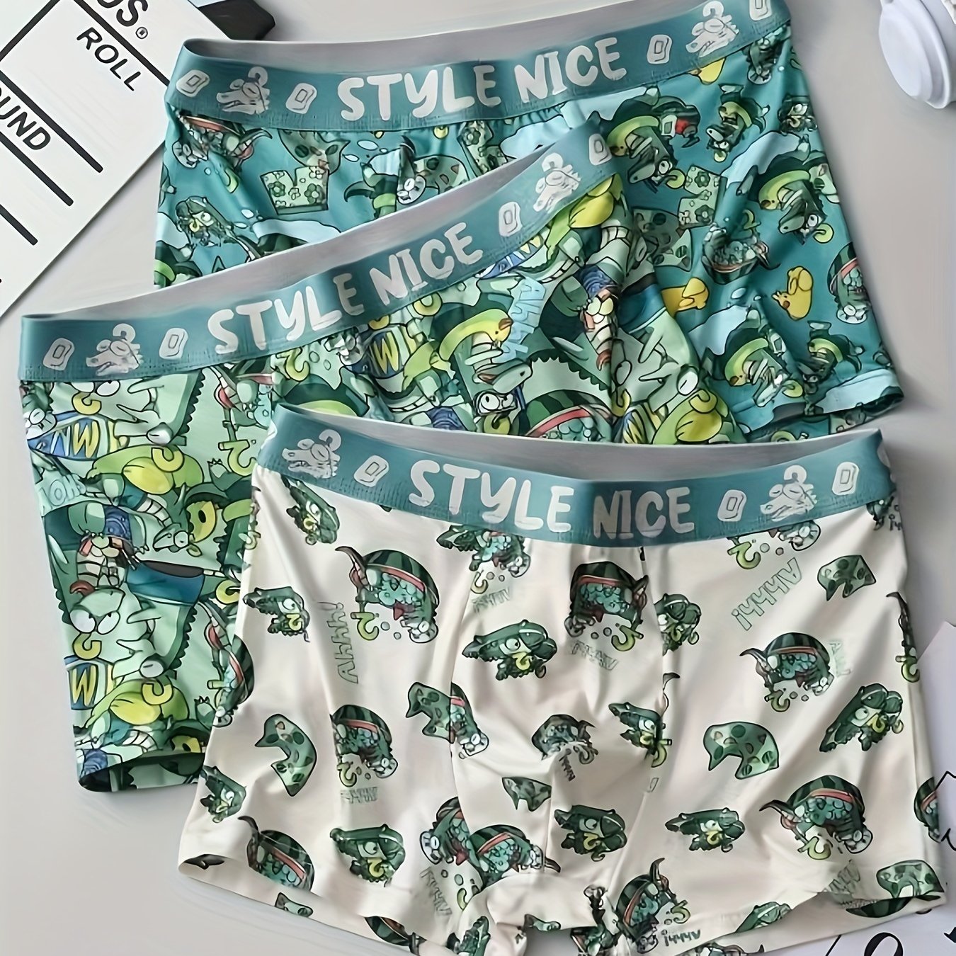 Men's Breathable Stretch Boxer Briefs with Fun Prints and Contrast Binding